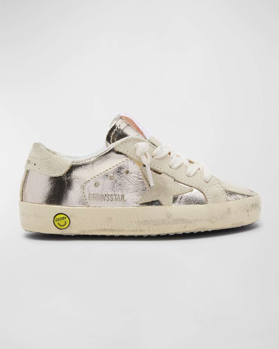 Girl's Superstar Metallic Low-Top Sneakers, Kids